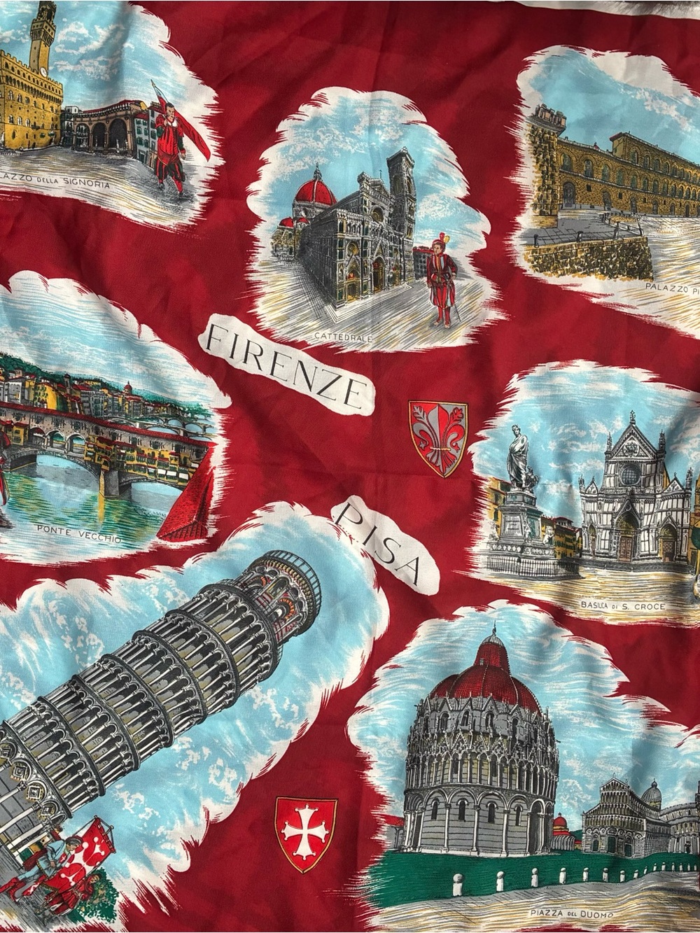 Vintage red Italian scarf